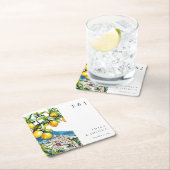 Citroen Citrus Amalfi Kust Italiaanse bruiloft Kartonnen Onderzetters (Insitu)