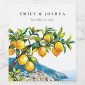 Citroen Citrus Amalfi Kust Italiaanse bruiloft Wijn Etiket (Enkel label)