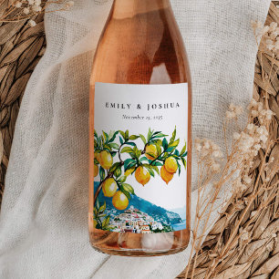 Citroen Citrus Amalfi Kust Italiaanse bruiloft Wijn Etiket