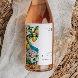 Citroen Citrus Amalfi Kust Italiaanse bruiloft Wijn Etiket