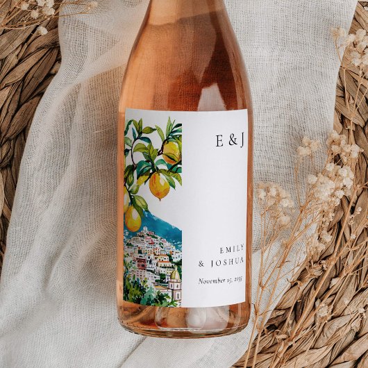 Citroen Citrus Amalfi Kust Italiaanse bruiloft Wijn Etiket