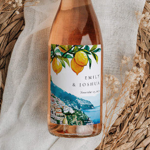 Citroen Citrus Amalfi Kust Italiaanse bruiloft Wijn Etiket