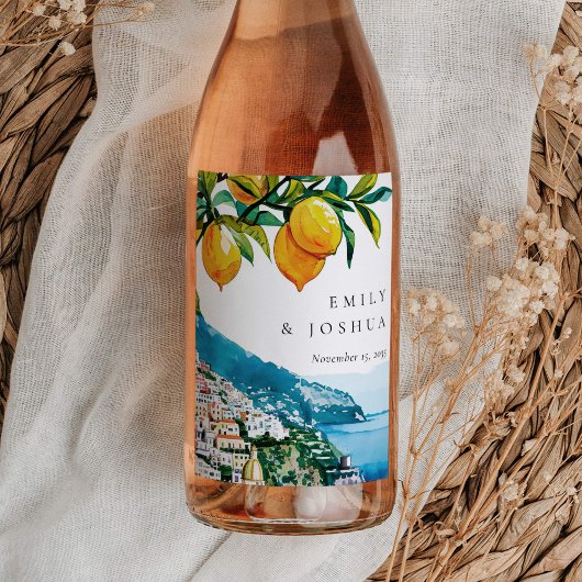 Citroen Citrus Amalfi Kust Italiaanse bruiloft Wijn Etiket