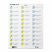 Citroen Citrus Baby Blauw Polka Dots Adres Etiket (Full Sheet)