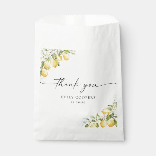 Citroen Citrus Baby shower Favoriet Bag Bedankzakje (Voorkant)
