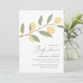 Citroen Citrus Baby shower Kaart (Staand voorkant)