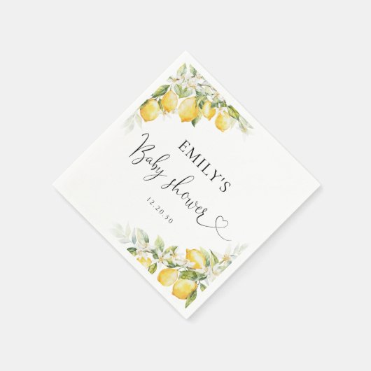 Citroen Citrus Baby shower Papier servet (Hoek)