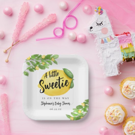 Citroen Citrus Baby shower Papieren Bordje (Feest)