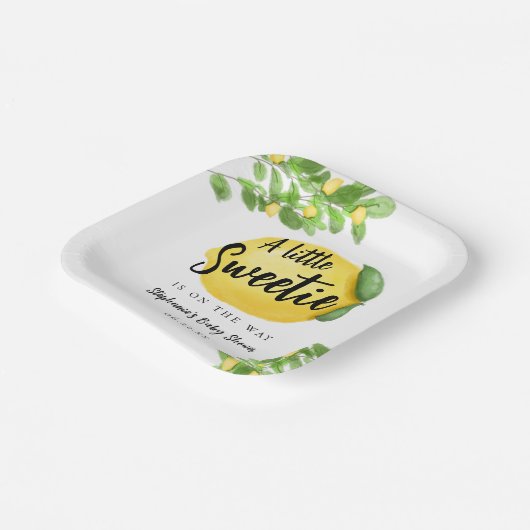 Citroen Citrus Baby shower Papieren Bordje (Gebogen)