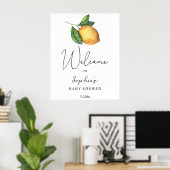 Citroen citrus baby shower welkom poster (Thuiskantoor)