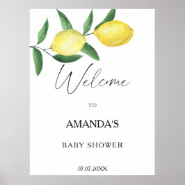 Citroen Citrus - baby shower welkomstbord Poster