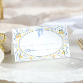 Citroen Citrus Bloemen Bruiloft Plaatskaartje