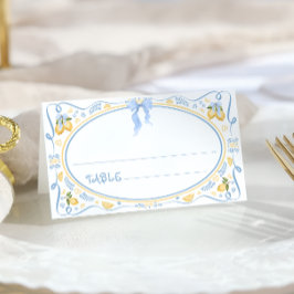 Citroen Citrus Bloemen Bruiloft Plaatskaartje