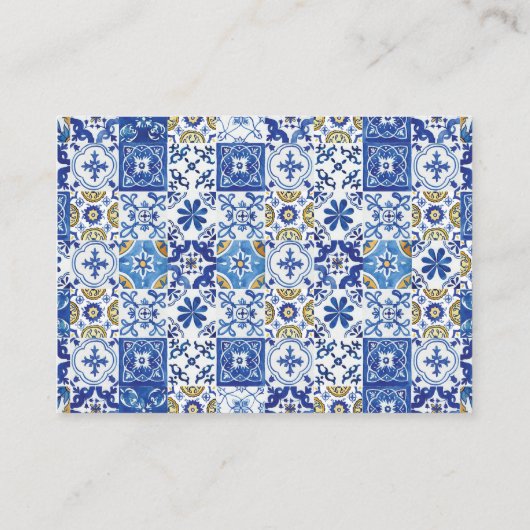 Citroen Citrus Bloemen Groen Bruiloft Details Informatiekaartje (Achterkant)