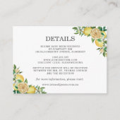 Citroen Citrus Bloemen Groen Bruiloft Details Informatiekaartje (Voorkant)