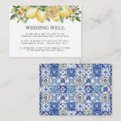 Citroen Citrus Bloemen Groen Bruiloft Wishing Well Informatiekaartje (Voorkant / Achterkant)