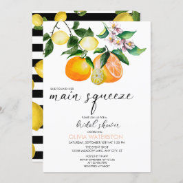 Citroen | Citrus | Bridal Shower-uitnodigingen Kaart