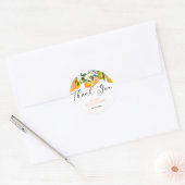 Citroen | citrus | Bruiloft Dank Je Ronde Sticker (Envelop)