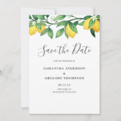 Citroen Citrus Bruiloft Flat Save The Date Kaart (Voorkant)