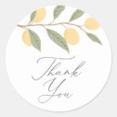 Citroen Citrus Dank u Ronde Sticker (Voorkant)