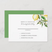 Citroen Citrus en bladeren groen Bruiloft RSVP (Voorkant / Achterkant)