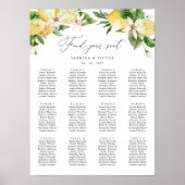 Citroen Citrus Floral 12 Tafel Bruiloft Zitkaarten Poster (Voorkant)