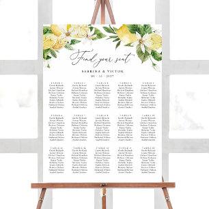 Citroen Citrus Floral 15 Tafel Bruiloft Zitkaarten Poster
