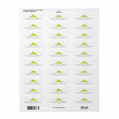Citroen Citrus Floral Eenvoudig Wit Adreslabel Etiket (Full Sheet)