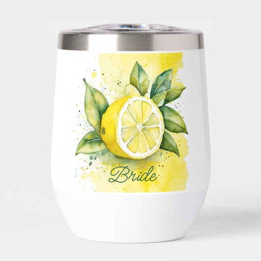 Citroen Citrus Geel Fruit  Waterverf Bride (Voorkant)