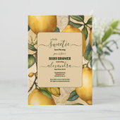 Citroen Citrus Genderneutraal Baby shower Kaart (Staand voorkant)