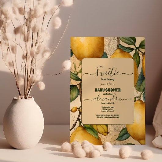 Citroen Citrus Genderneutraal Baby shower Kaart