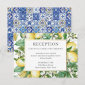 Citroen Citrus groen Bloemen bruiloft receptie Informatiekaartje (Voorkant / Achterkant)