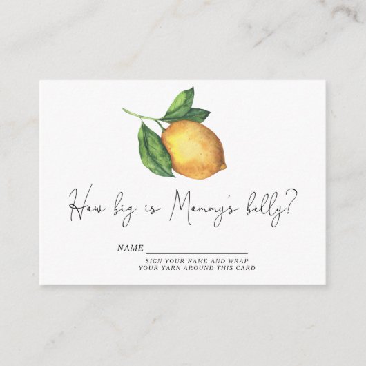 Citroen citrus Hoe groot is mama's buik Informatiekaartje (Voorkant)
