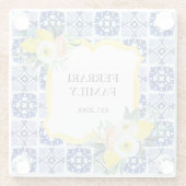 Citroen Citrus Italiaans Mediterraan Tegels Patroo Glazen Onderzetter (Achterkant)