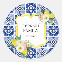 Citroen Citrus Italiaans Mediterraan Tegels Patroo Ronde Sticker