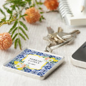 Citroen Citrus Italiaans Mediterraan Tegels Patroo Sleutelhanger (Zijkant)