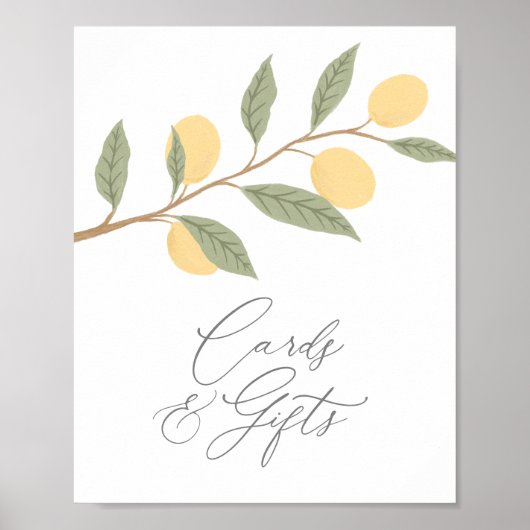 Citroen Citrus Kaarten en geschenken teken Poster (Voorkant)