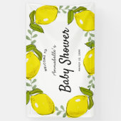 Citroen Citrus krans wit Baby shower Spandoek (Verticaal)