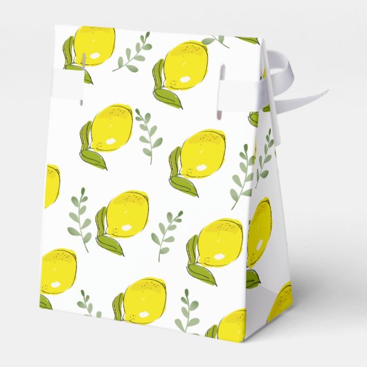 Citroen Citrus Leaf Pattern Baby shower geschenkdo Bedankdoosjes (Achterkant)