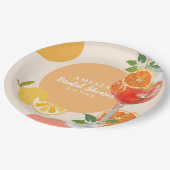 Citroen citrus Liefde bij eerste spritz Vrijgezell Papieren Bordje (Gekanteld)