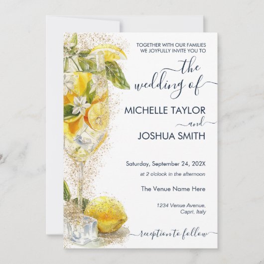 Citroen Citrus Limoncello Italië Bestemming Bruilo Kaart (Voorkant)