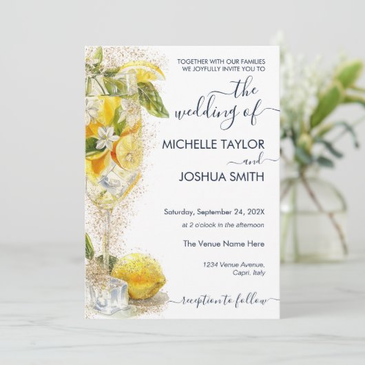 Citroen Citrus Limoncello Italië Bestemming Bruilo Kaart (Staand voorkant)