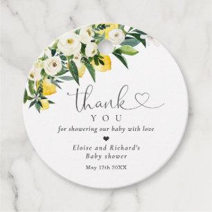 Citroen Citrus Mediterraan Baby shower Favor Bedankjes Labels