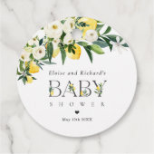 Citroen Citrus Mediterraan Baby shower Favor Bedankjes Labels (Achterkant)