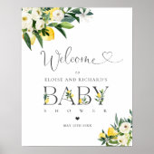 Citroen Citrus Mediterraan Baby shower Welkom Poster (Voorkant)