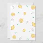 Citroen Citrus Mediterraan Zomer Baby shower Kaart (Achterkant)