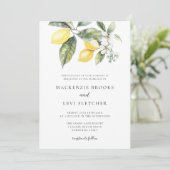 Citroen Citrus Mediterrane Tegels Natuur bruiloft Kaart (Staand voorkant)