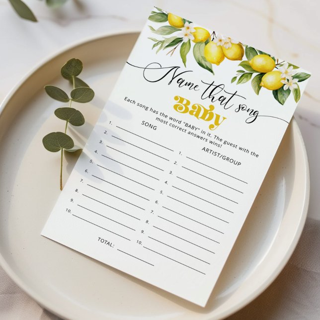 Citroen citrus Naam dat nummer baby shower spel (Creator heeft geüpload)