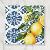 Citroen Citrus Positano Italiaanse bruiloft Bedankjes Labels (Achterkant)