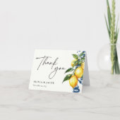 Citroen Citrus Positano Italiaanse bruiloft Bedankkaart (Voorkant)